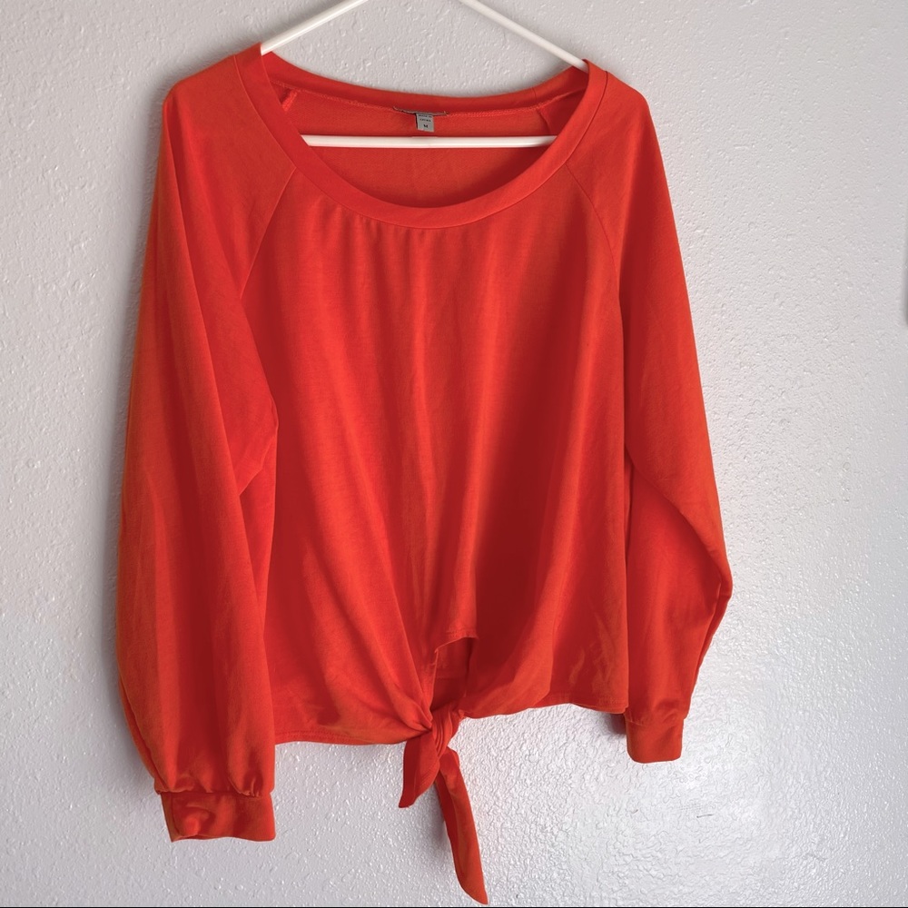 Front Knotted Crewneck Sweater